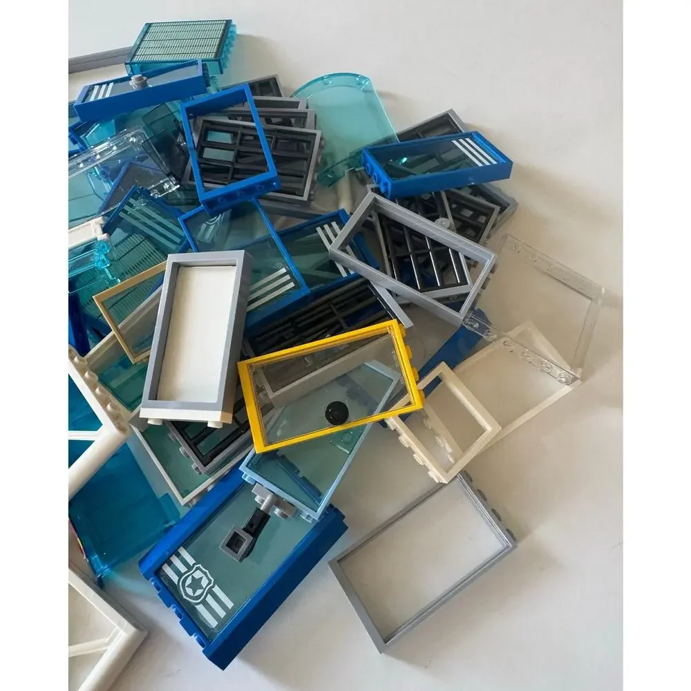 Lot of LEGO City Windows/Windshields/Jail Cells/Gates AS IS/AS PICTURED